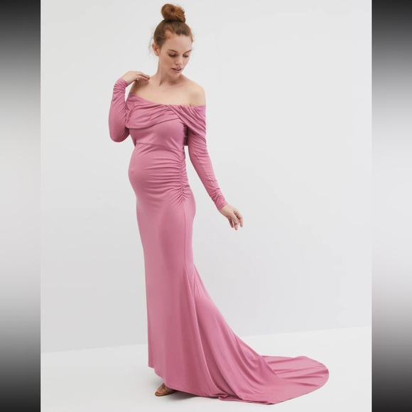 Motherhood Maternity Dresses & Skirts - NWT Motherhood Maternity Off the Shoulder Maternity Gown and Photoshoot Dress